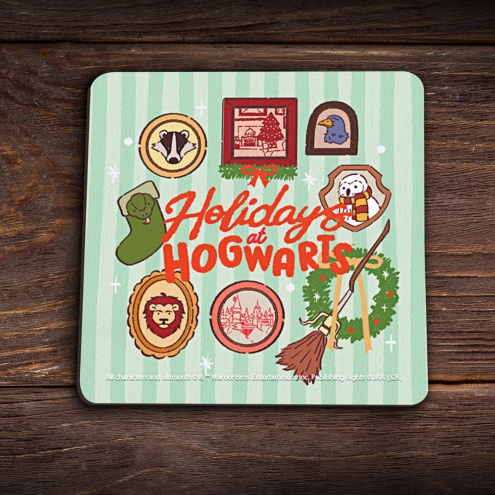 Harry Potter (Hogwarts Holiday) 3.5" x 3.5" Hardboard Coaster Set of Four CSTRHRD082