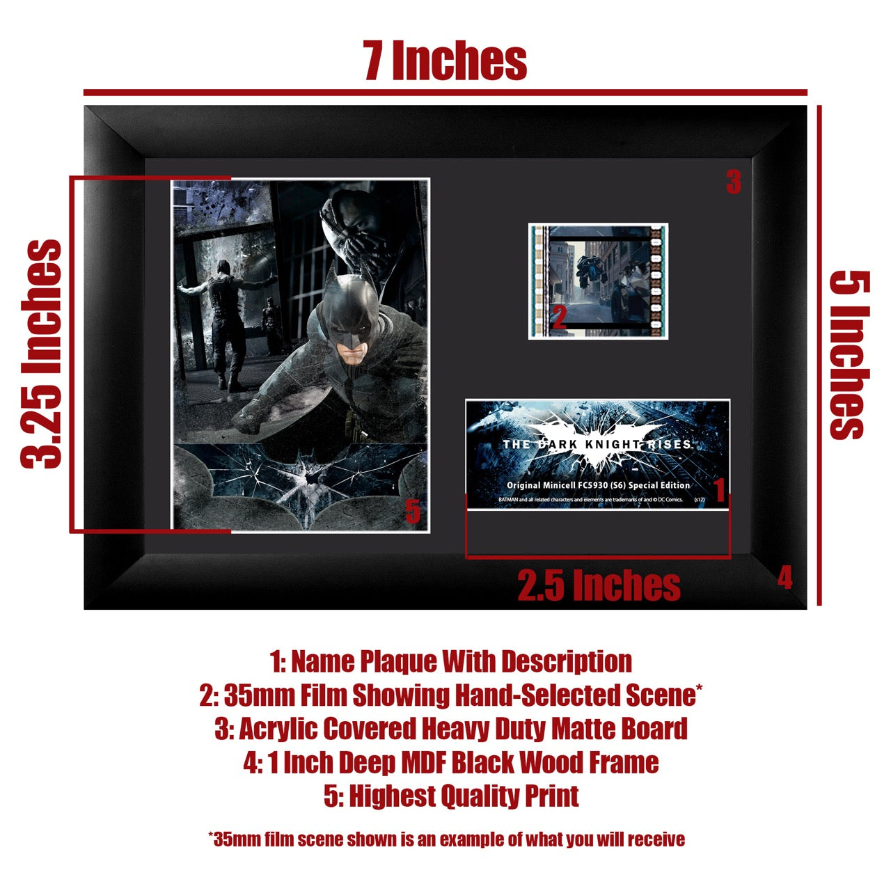 Batman: The Dark Knight Rises (Batman vs Bane) Minicell FilmCells Framed Desktop Presentation USFC5930