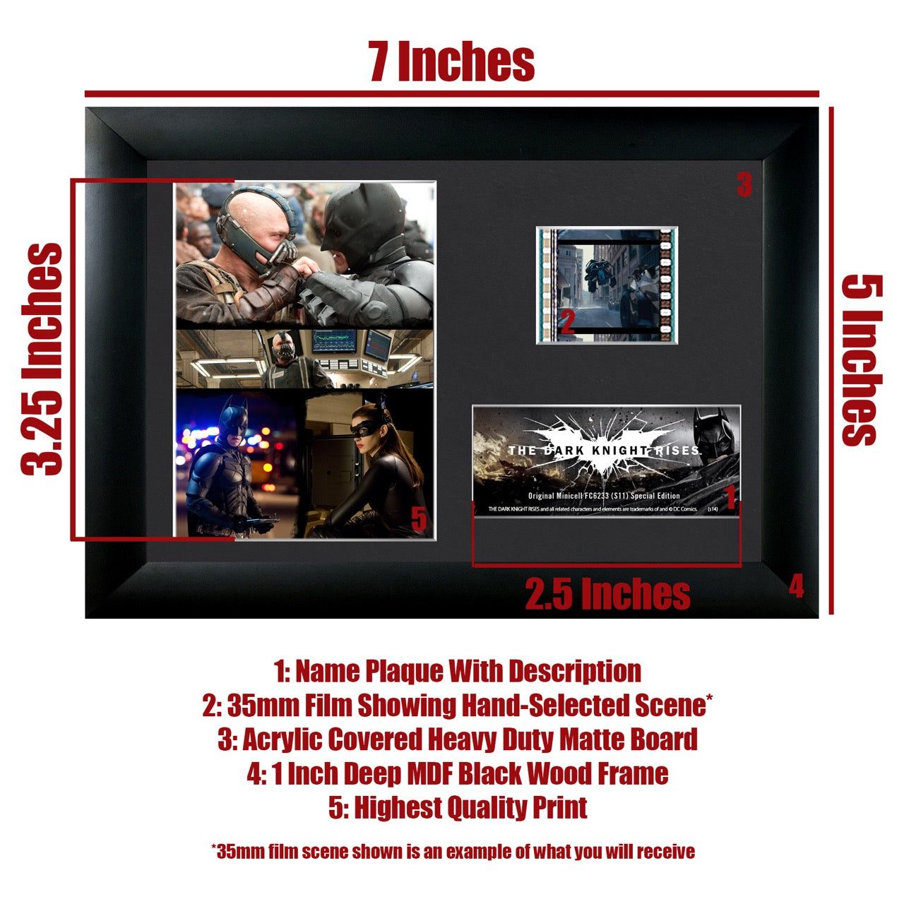 Batman: The Dark Knight Rises (Character Collage) Minicell FilmCells Framed Desktop Presentation USFC6233