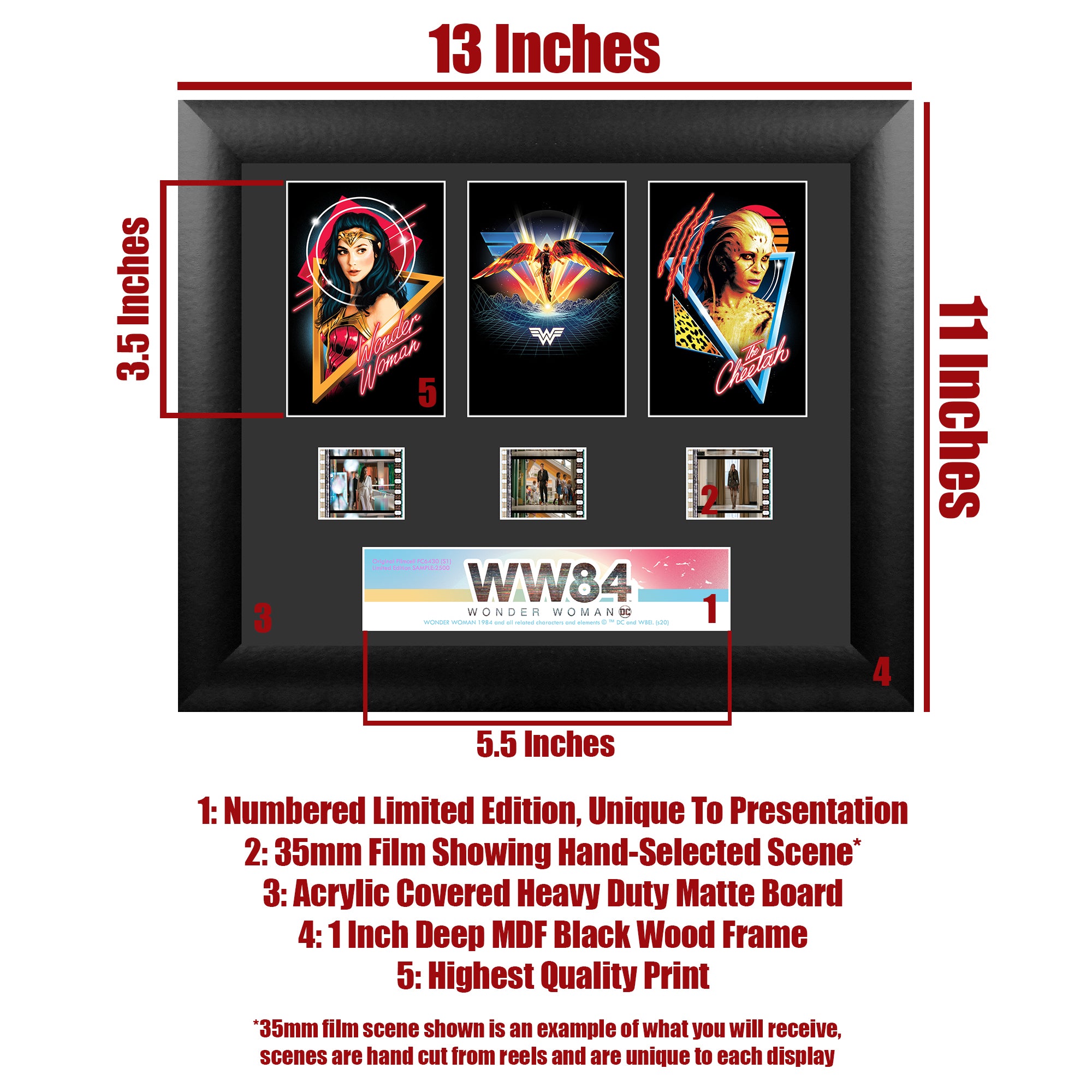 Wonder Woman 1984 (S1) Limited Edition 3 Cell Standard FilmCells Wall Art Presentation USFC6430