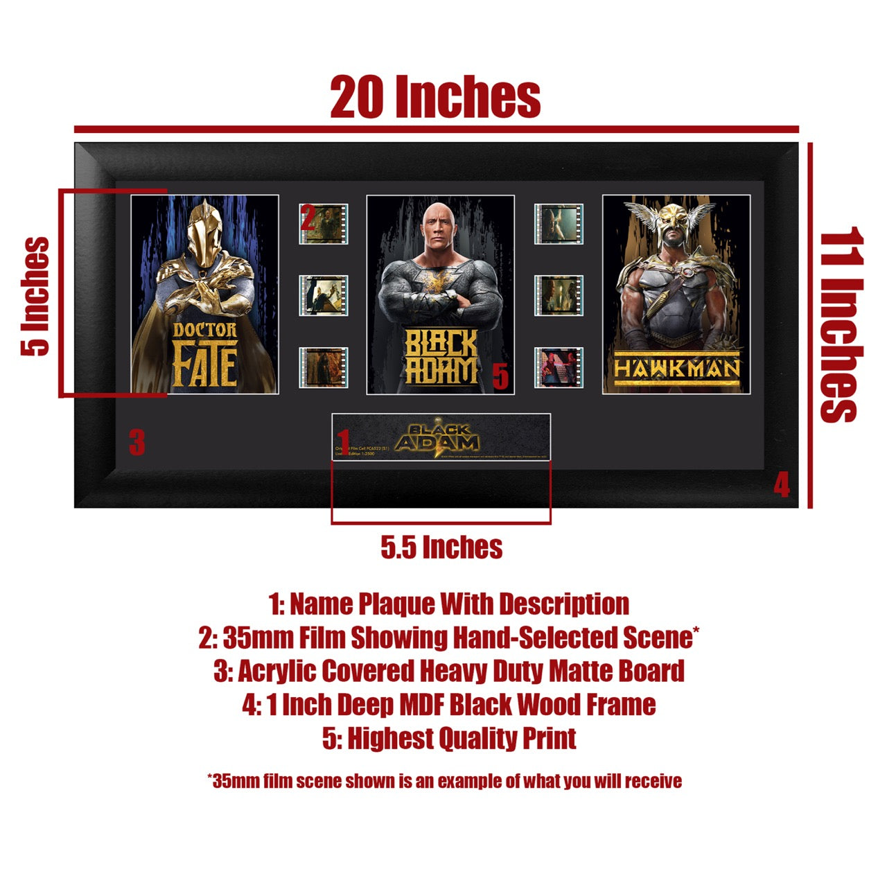 Black Adam (S1) Limited Edition Trio Framed FilmCells Presentation USFC6522