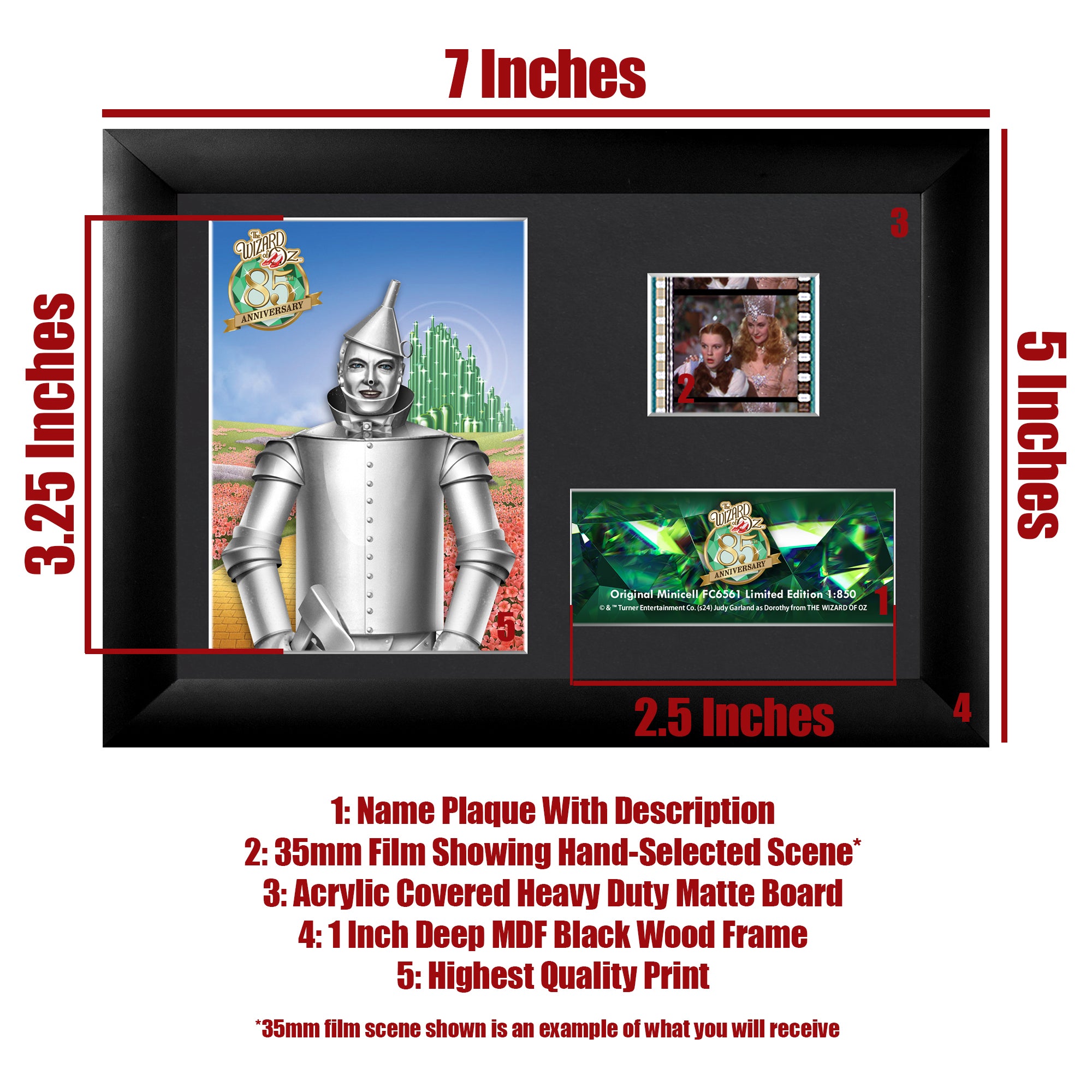 The Wizard of Oz (85th Anniversary - Tinman) Minicell FilmCells Framed Desktop Presentation USFC6561