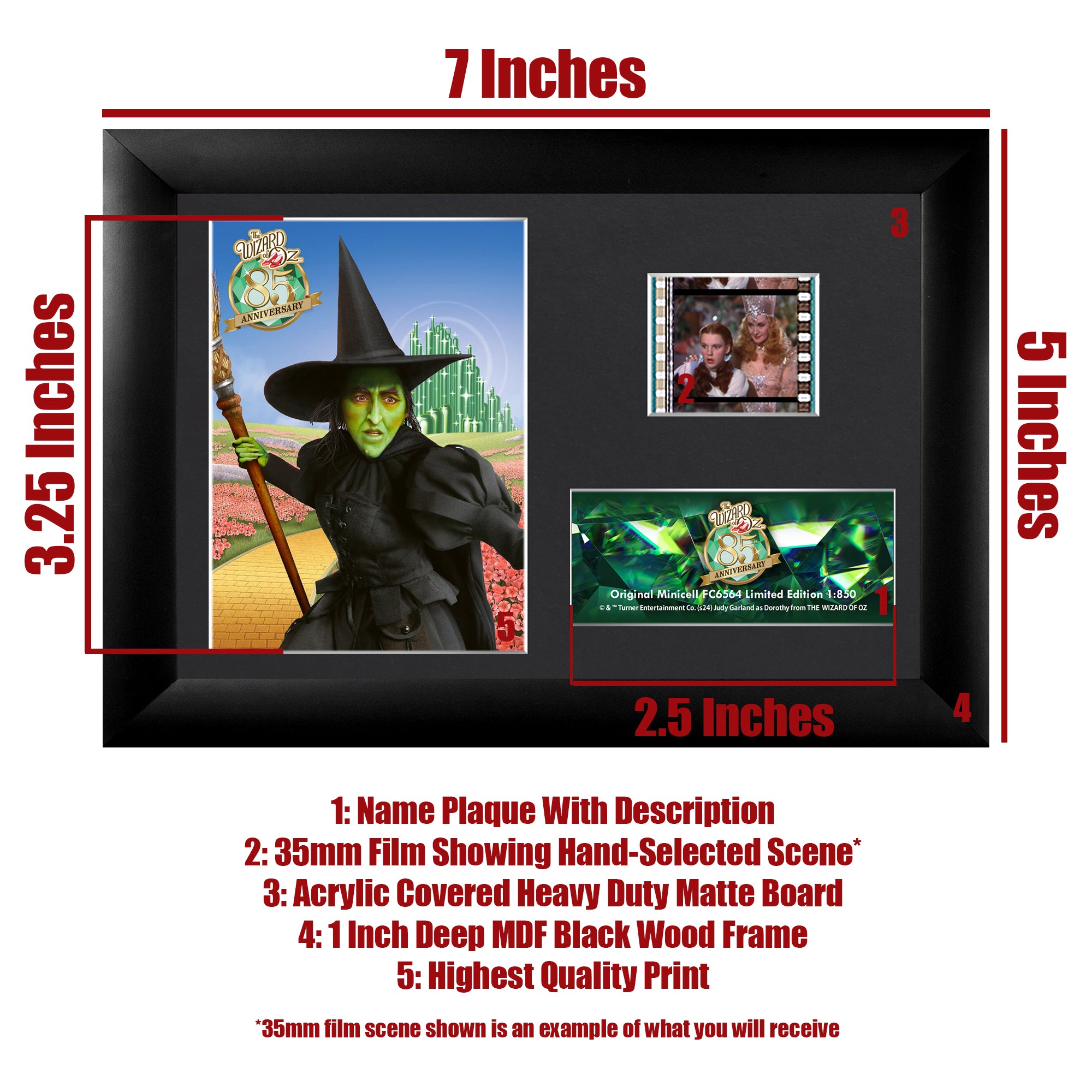 The Wizard of Oz (85th Anniversary - The Wicked Witch of the West) Minicell FilmCells Framed Desktop Presentation USFC6564