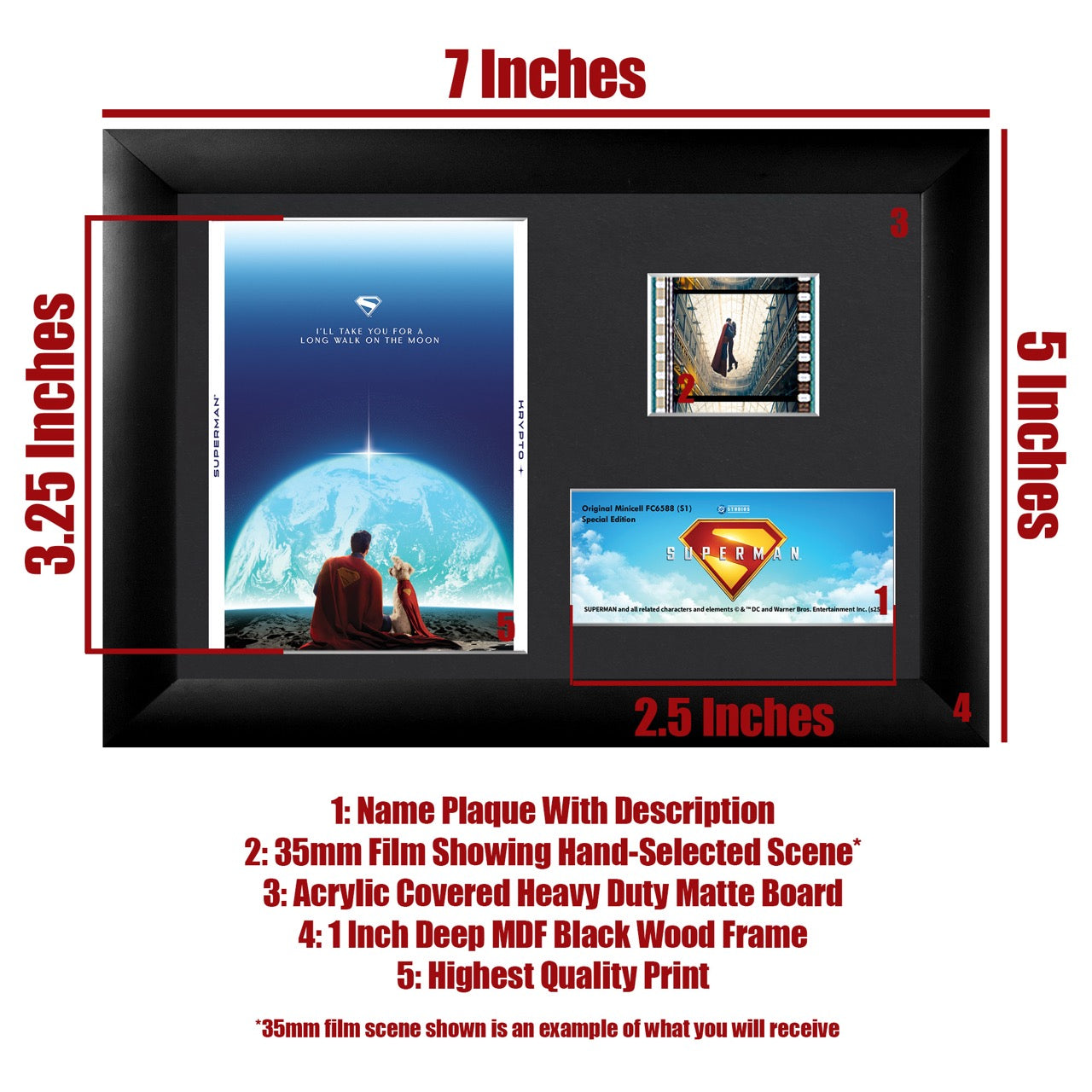 Superman (2025) (Superman and Krypto) Minicell FilmCells™ Framed Desktop Presentation USFC6588