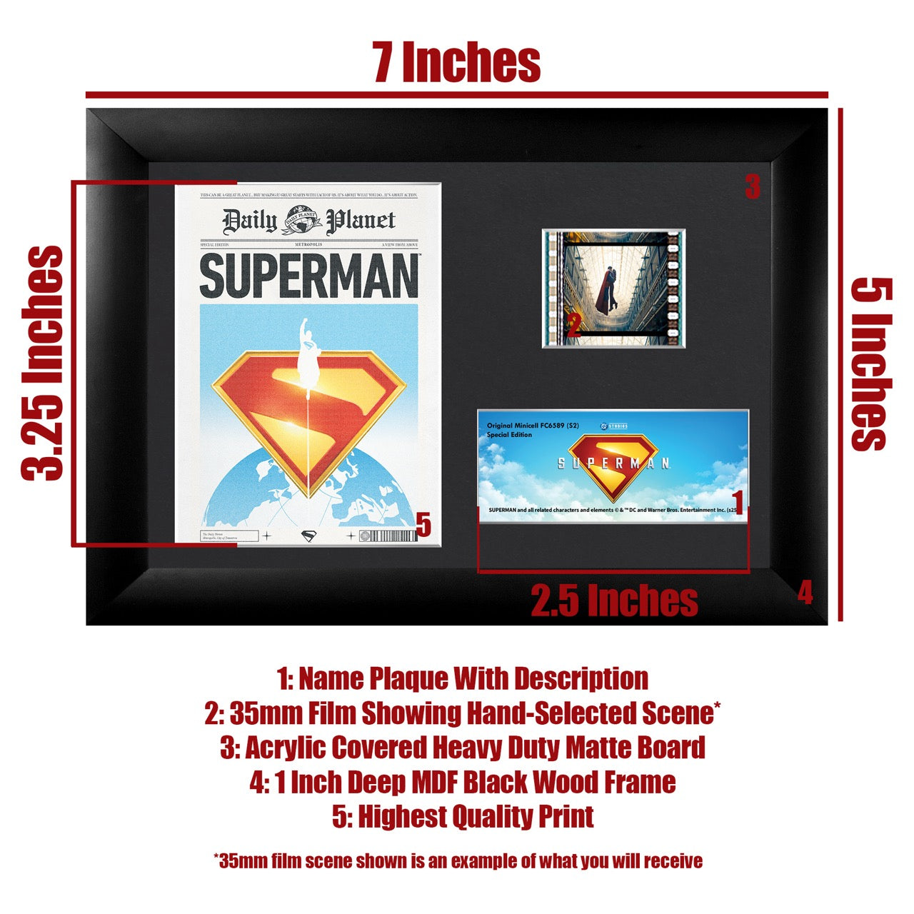 Superman (2025) (A Hero Rises) Minicell FilmCells™ Framed Desktop Presentation USFC6589