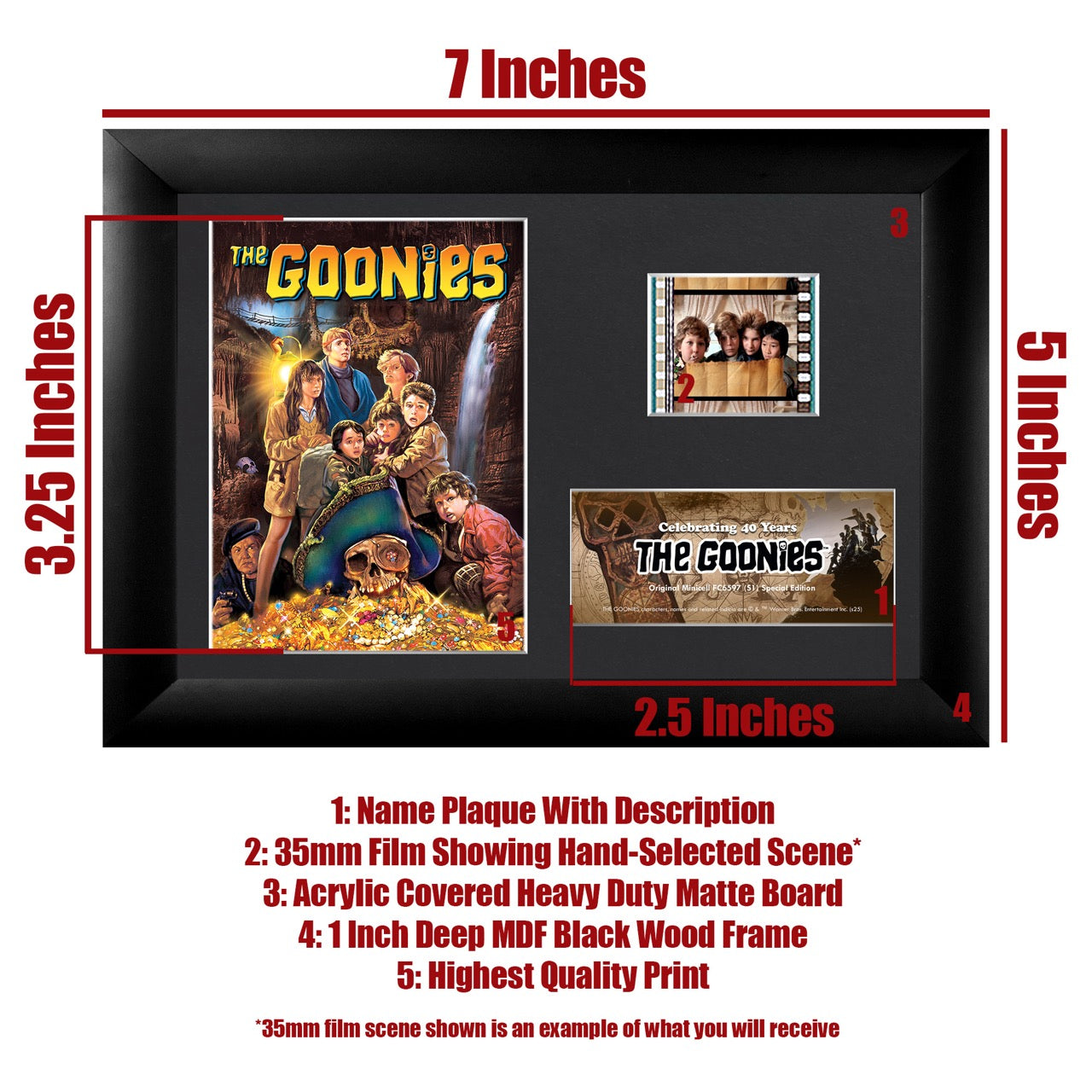 The Goonies 40th Anniversary (One-Eyed Willy’s Treasure) Minicell FilmCells™ Framed Desktop Presentation USFC6597