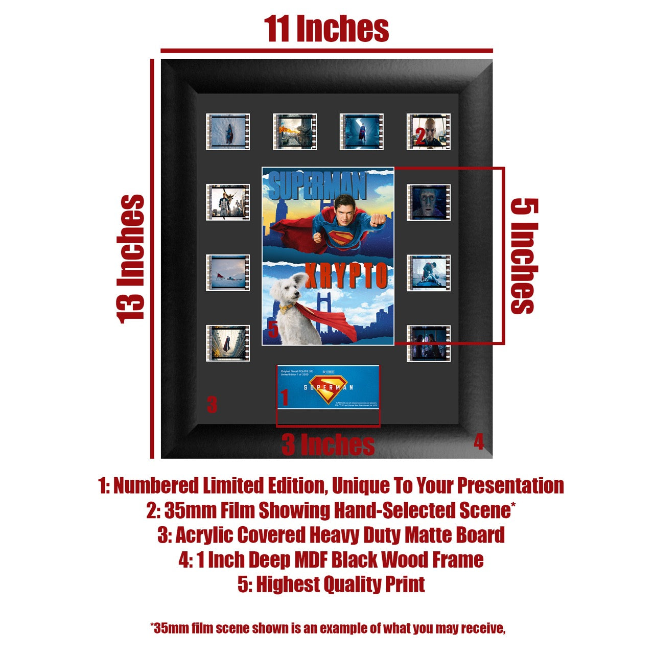 Superman (2025) (Superman & Krypto) Mini Montage Framed FilmCells™ Presentation USFC6598