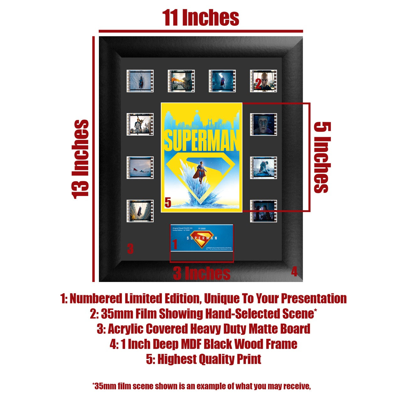 Superman (2025) (Fortress Ascension) Mini Montage Framed FilmCells™ Presentation USFC6599