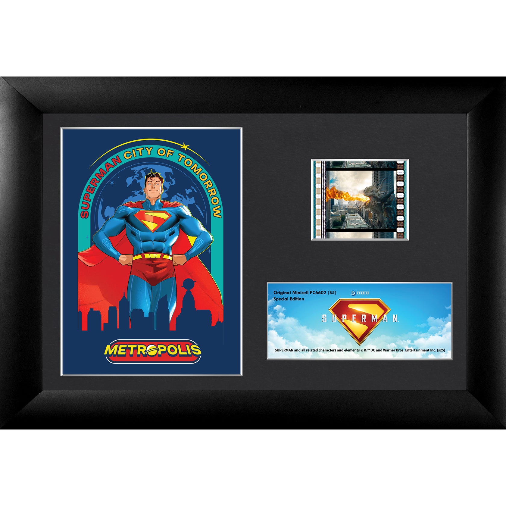 Superman (2025) (City of Tomorrow) Minicell FilmCells™ Framed Desktop Presentation USFC6602