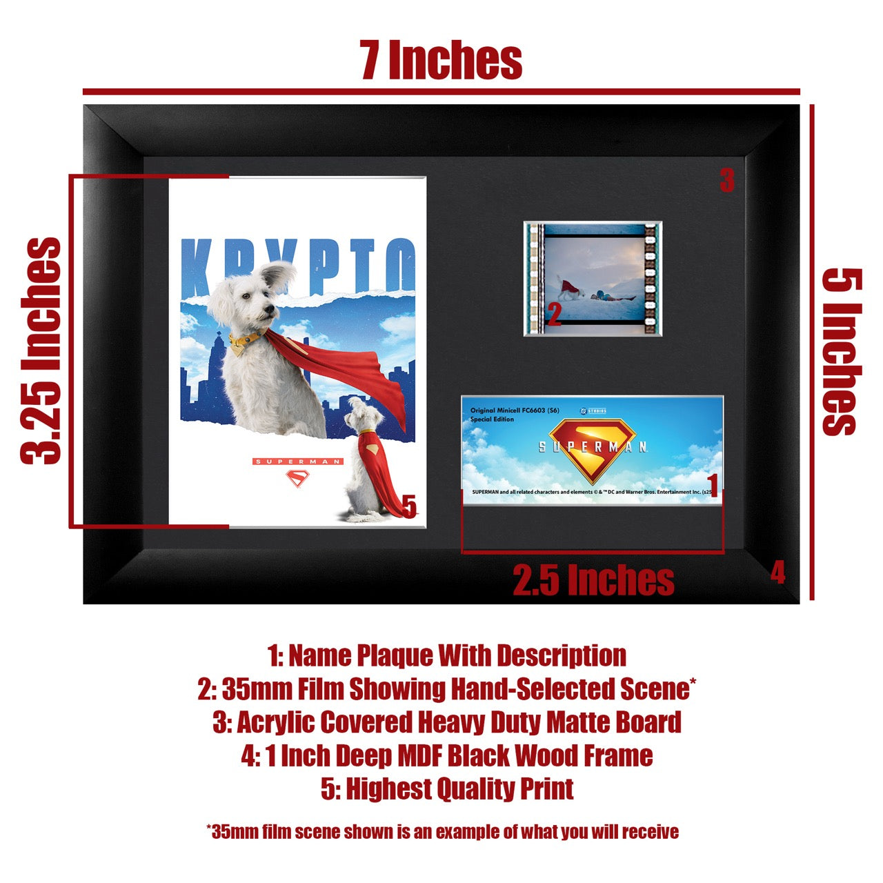 Superman (2025) (Krypto the Superdog) Minicell FilmCells Framed Desktop Presentation USFC6603