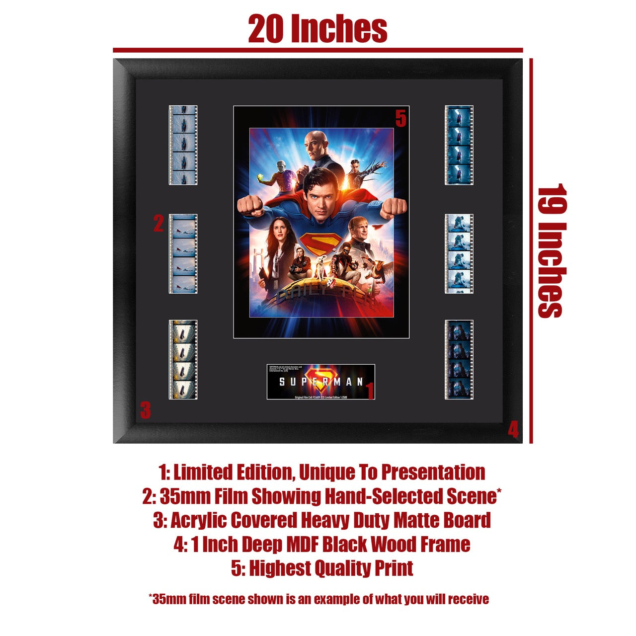 Superman (2025) (Heroes and Villains of Metropolis) FilmCells™ Presentation Limited Edition Montage Framed Art USFC6609