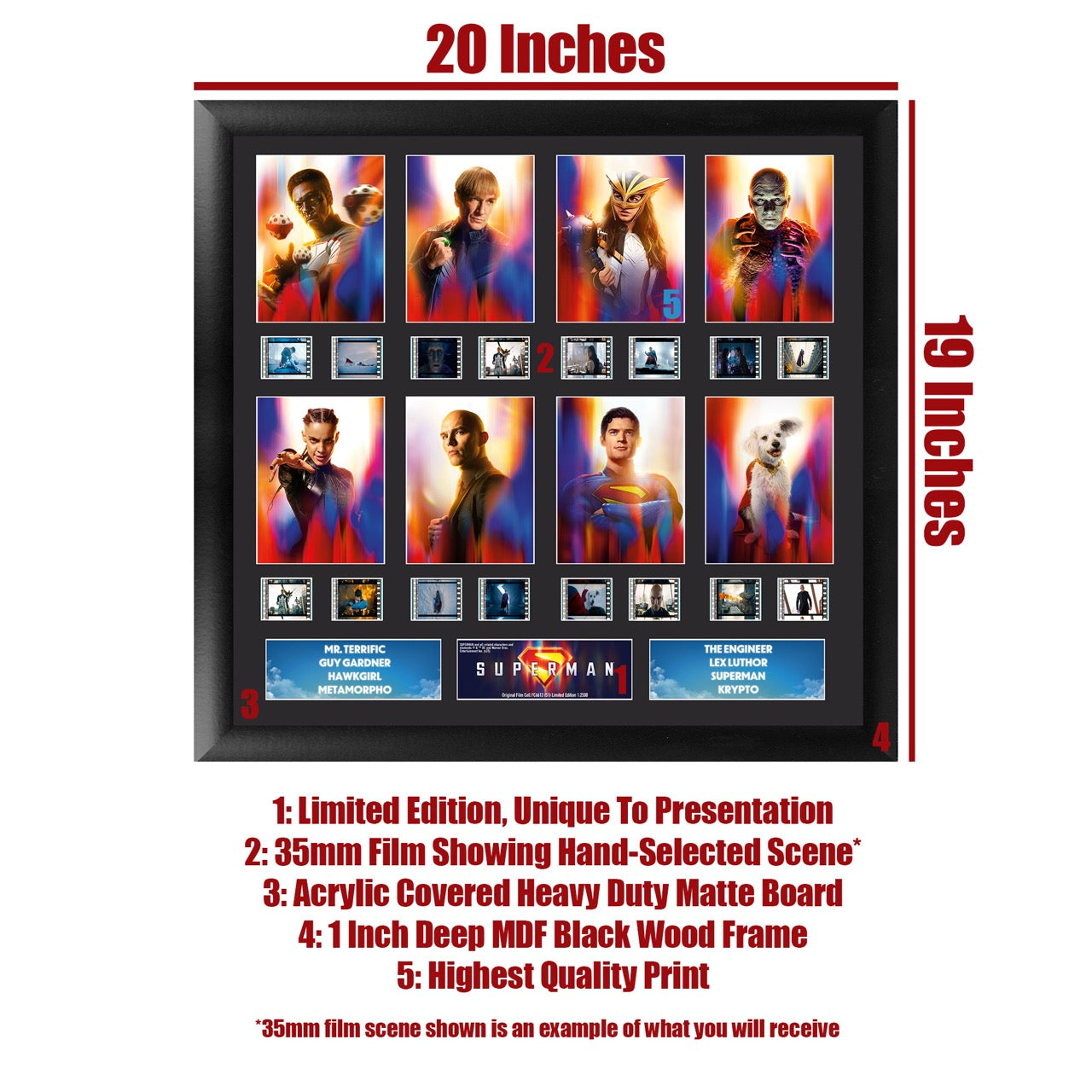 Superman (2025) (Heroic Ensemble) FilmCells™ Presentation Limited Edition Montage Framed Art USFC6613