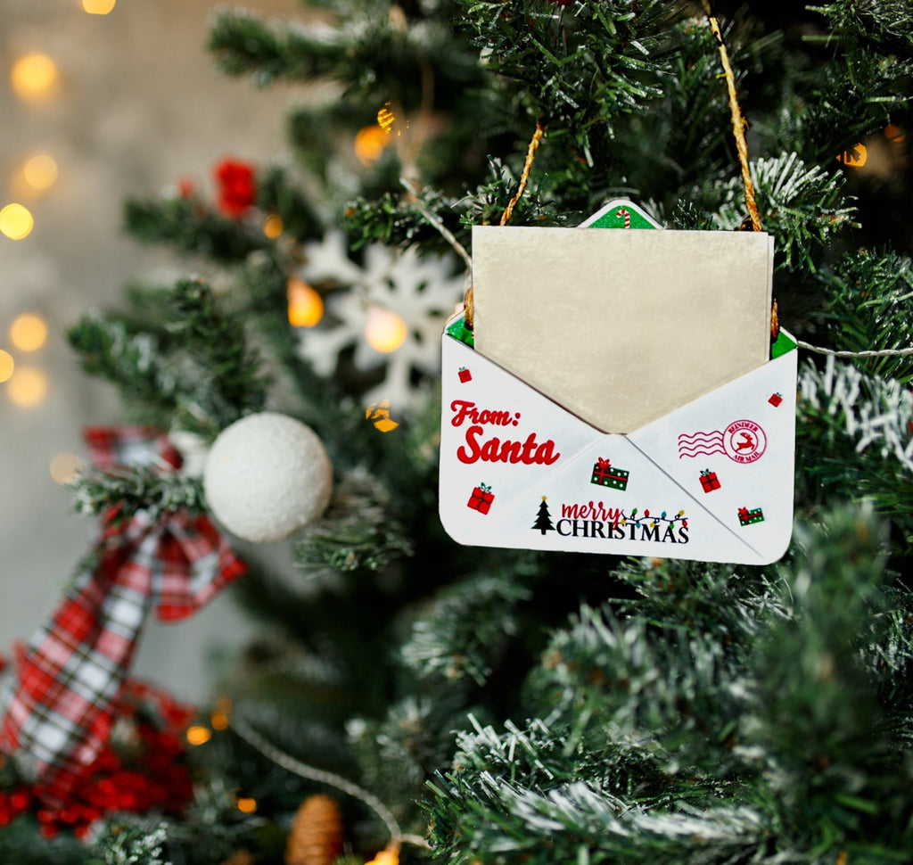 Christmas Collection (Note From Santa) Green Candy Cane Envelope Resin Ornament GRENV003