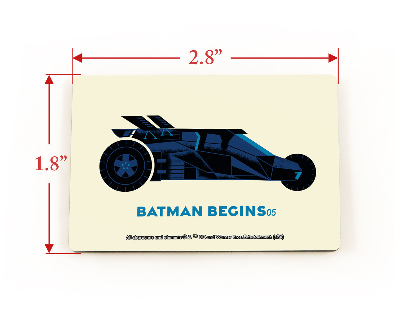 Batman 85th Anniversary (Batman Begins Batmobile 2005) Hardboard Rectangle Magnet HBDMH033