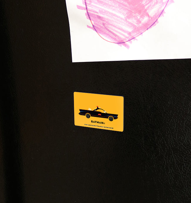 Batman 85th Anniversary (Batman 66 Batmobile 1966) Hardboard Rectangle Magnet HBDMH036