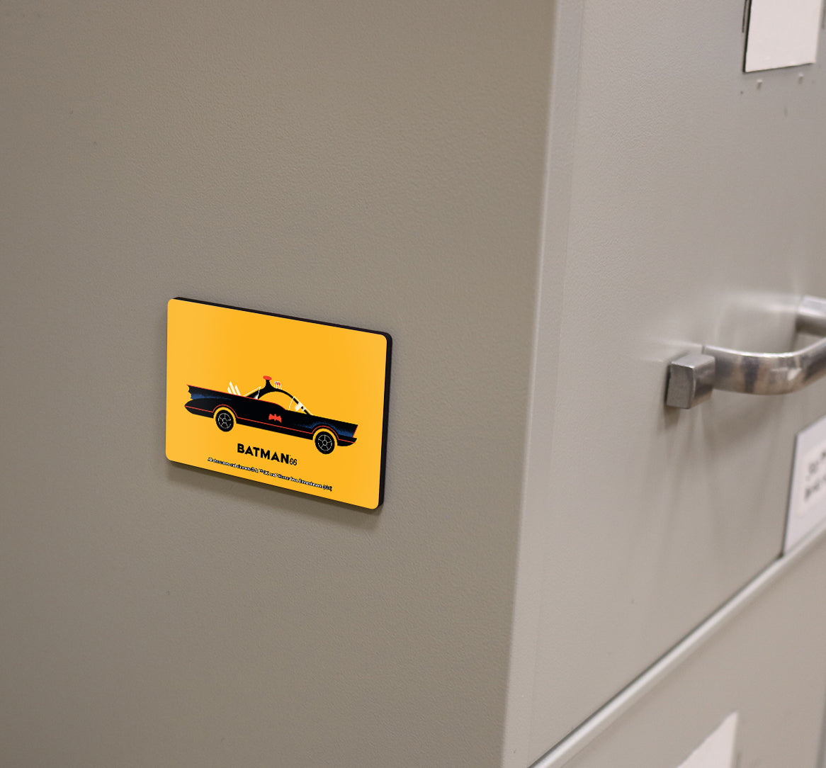 Batman 85th Anniversary (Batman 66 Batmobile 1966) Hardboard Rectangle Magnet HBDMH036