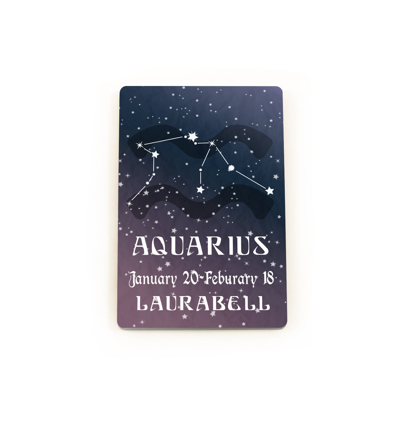 Zodiac Collection (Aquarius - Personalized) Hardboard Magnet