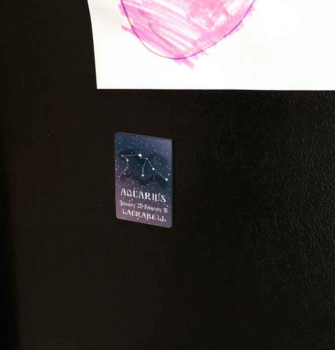 Zodiac Collection (Aquarius - Personalized) Hardboard Magnet
