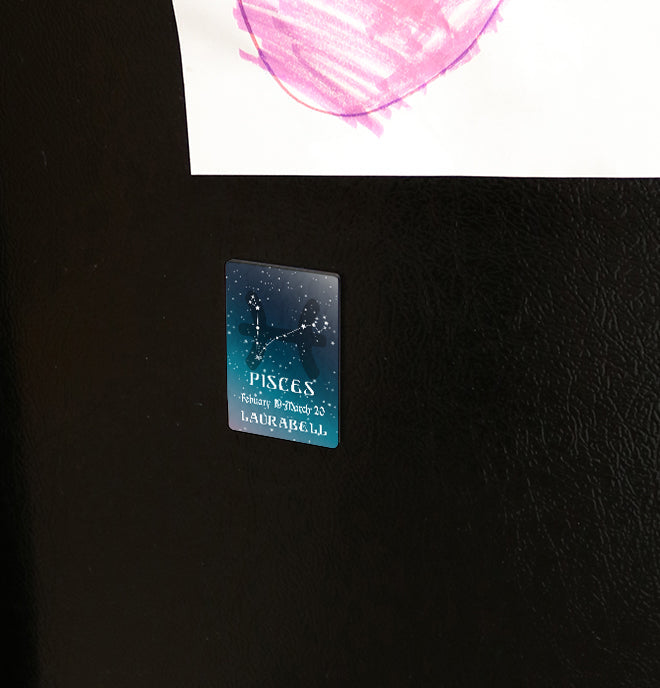 Zodiac Collection (Pisces - Personalized) Hardboard Magnet