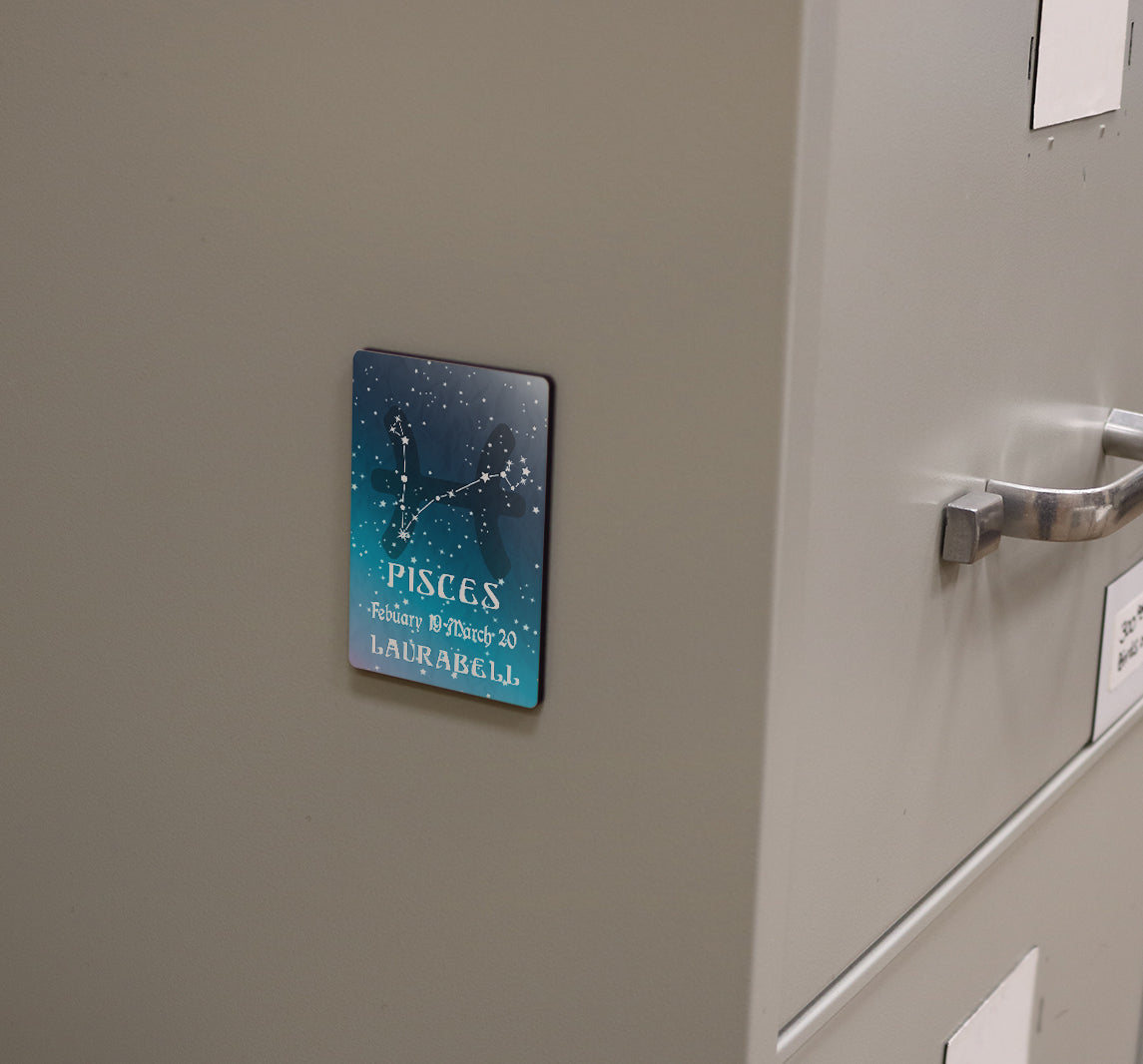 Zodiac Collection (Pisces - Personalized) Hardboard Magnet