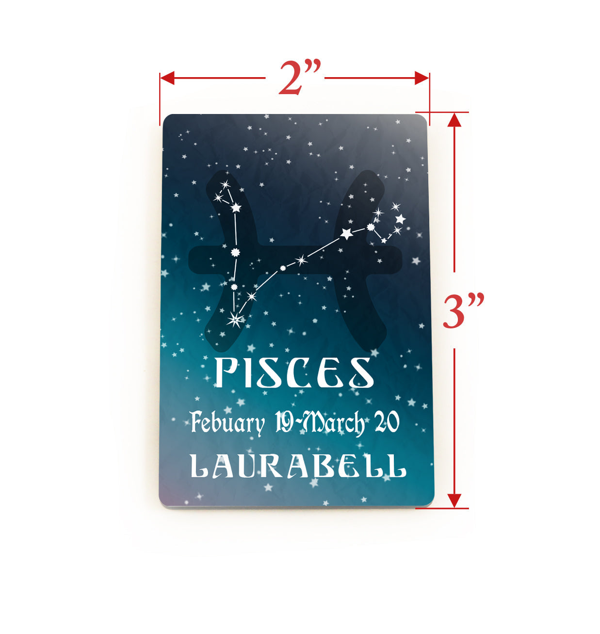 Zodiac Collection (Pisces - Personalized) Hardboard Magnet