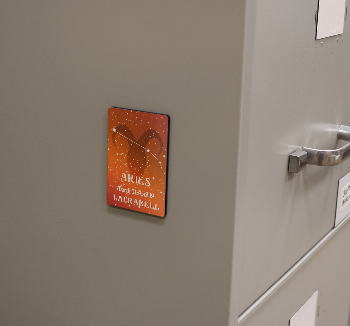 Zodiac Collection (Aries - Personalized) Hardboard Magnet