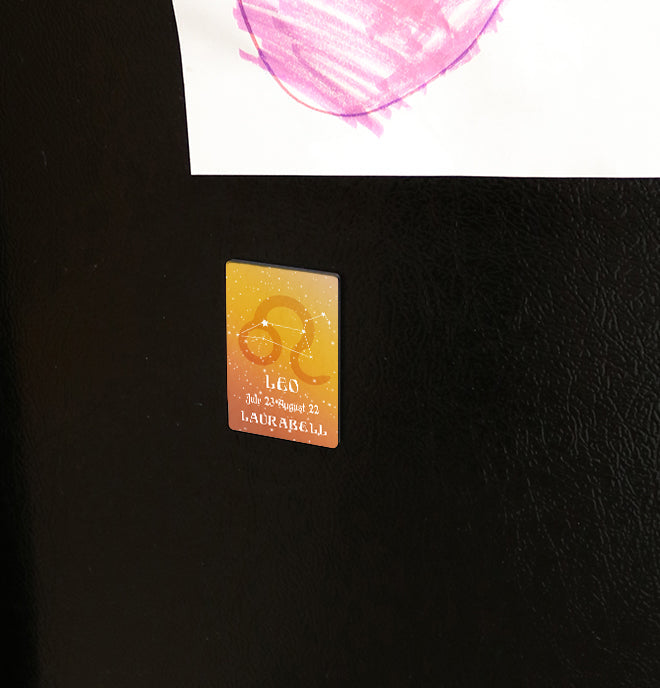 Zodiac Collection (Leo - Personalized) Hardboard Magnet