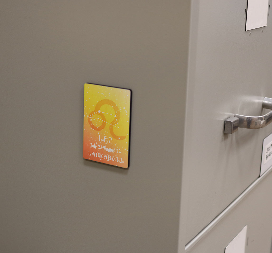 Zodiac Collection (Leo - Personalized) Hardboard Magnet