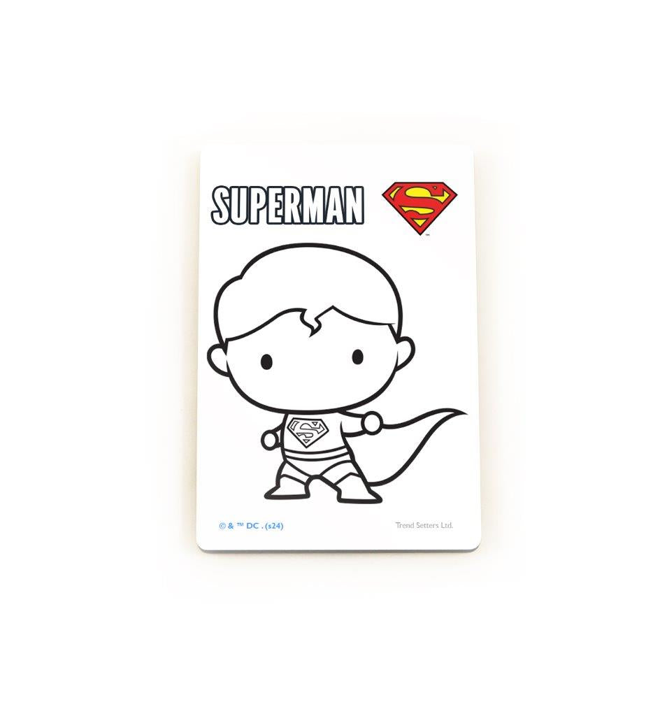 Justice League (Superman - Chibi Coloring Magnet) Hardboard Rectangle Magnet HBDMV028