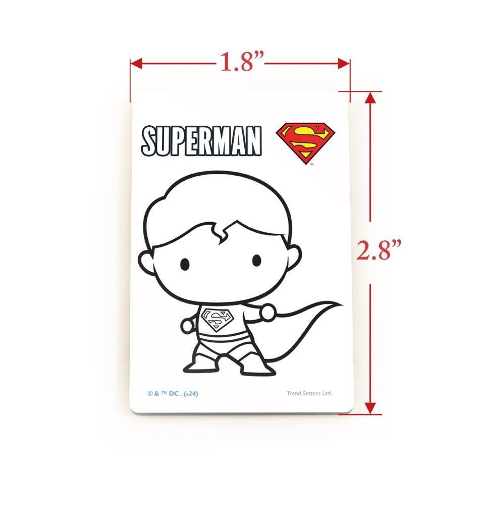 Justice League (Superman - Chibi Coloring Magnet) Hardboard Rectangle Magnet HBDMV028