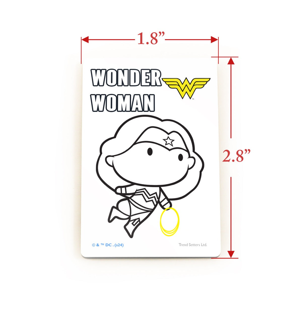 Justice League (Wonder Woman - Chibi Coloring Magnet) Hardboard Rectangle Magnet HBDMV029