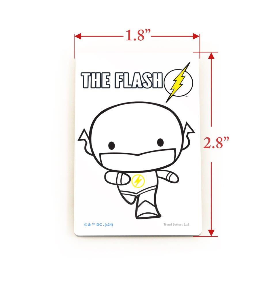 Justice League (Flash - Chibi Coloring Magnet) Hardboard Rectangle Magnet HBDMV030