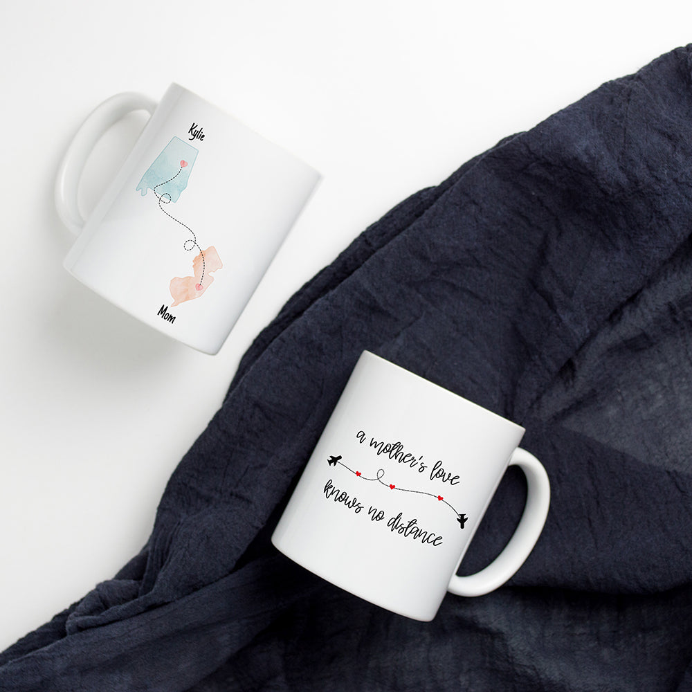 Trend Setters Original (State to State Long Distance - Personalized) 11 oz White Ceramic Mug