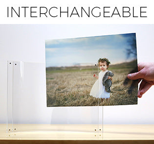 Curved Acrylic Interchangable Tabletop Frame - For 14" x 10" Lightpix™ Everlasting Photo Prints ACFR1410HH