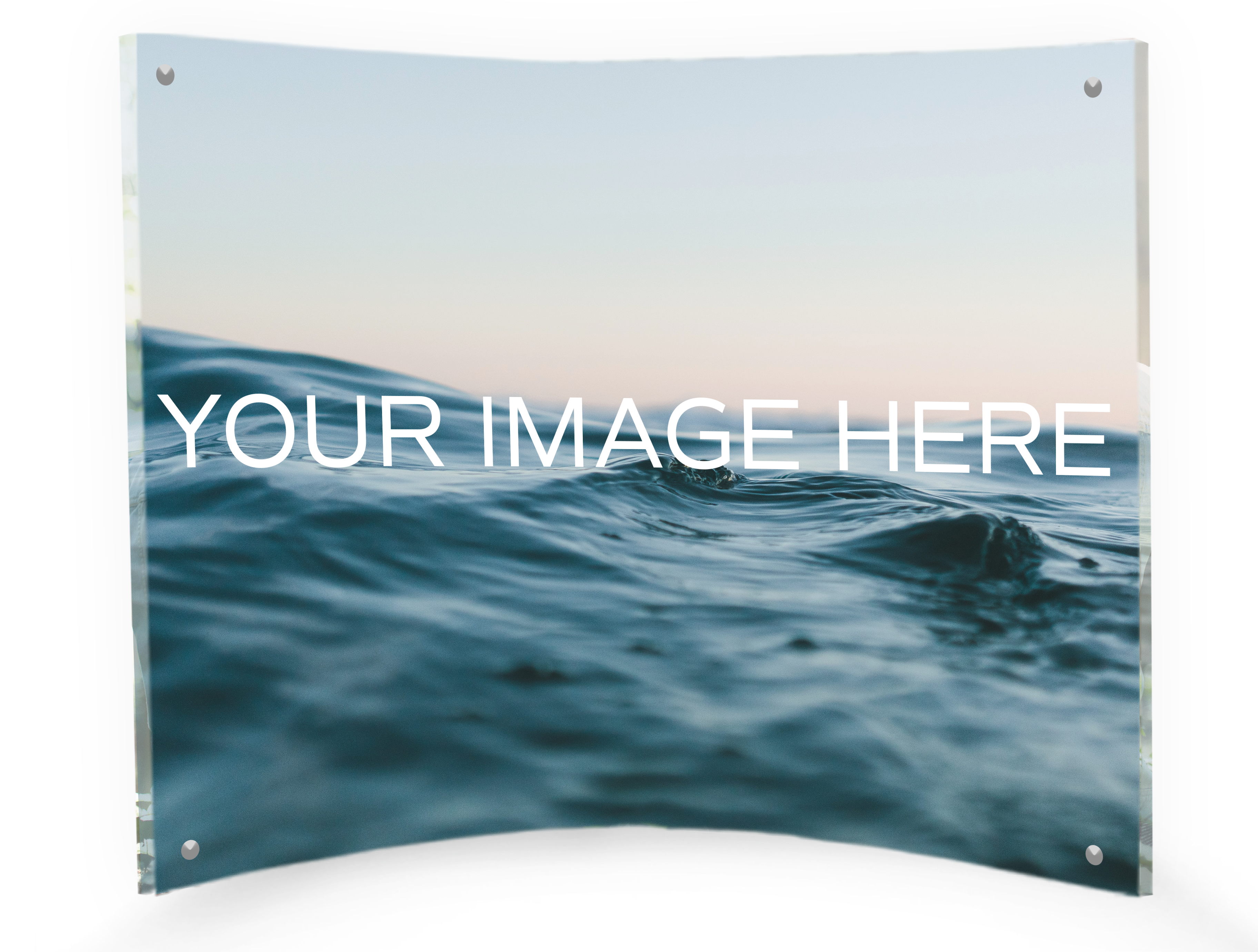 Curved Acrylic Interchangeable Tabletop Frame (4 Sizes) - For Lightpix™ Everlasting Photo Prints