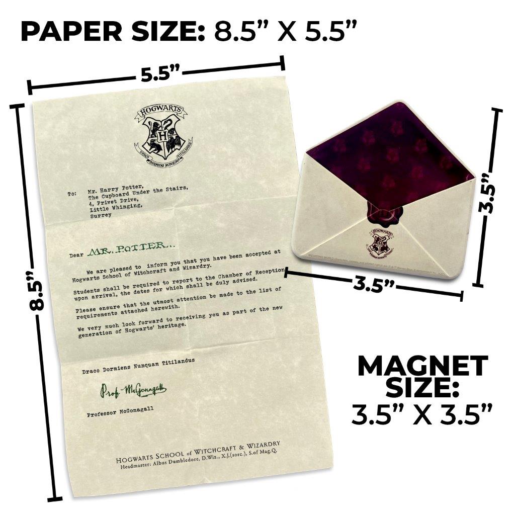 BUNDLE: Harry Potter (Hogwarts Acceptance Letter) Hogwarts Envelope Resin Magnet + Harry Potter (Howler with Letter) 3D Howler Resin Magnet with Removable Scroll