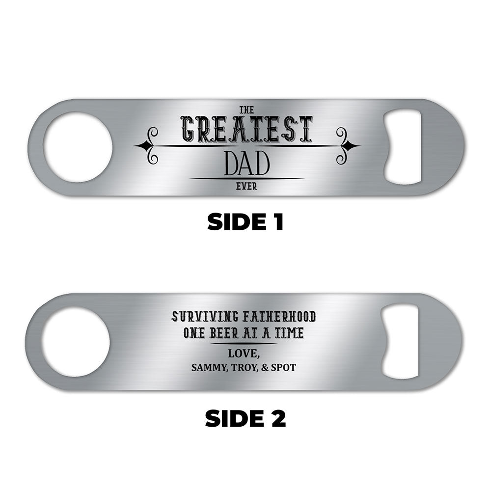 Trend Setters Original (The Greatest Dad Ever) Personalized Metal Bar Blade Bottle Opener MBB069