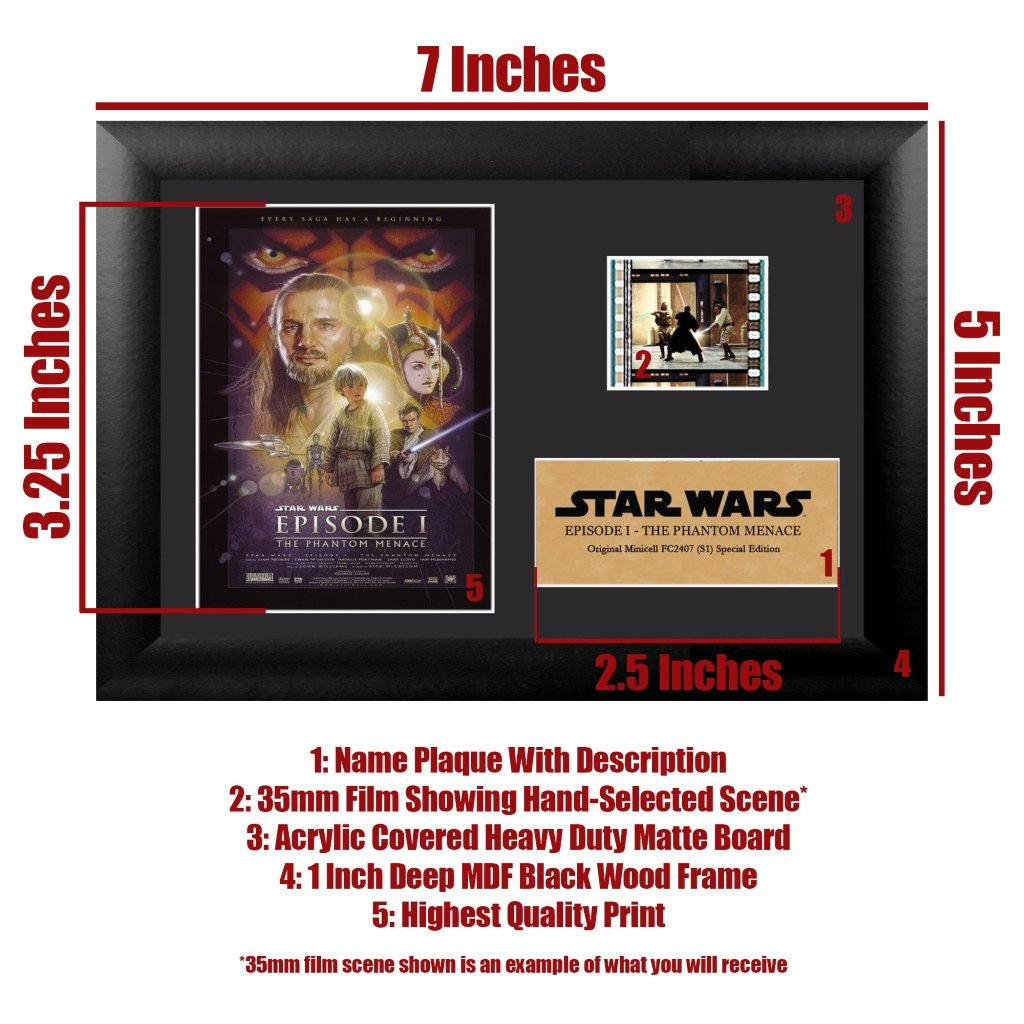 Star Wars Episode I The Phantom Menace Minicell FilmCells Framed Desktop Presentation USFC2407