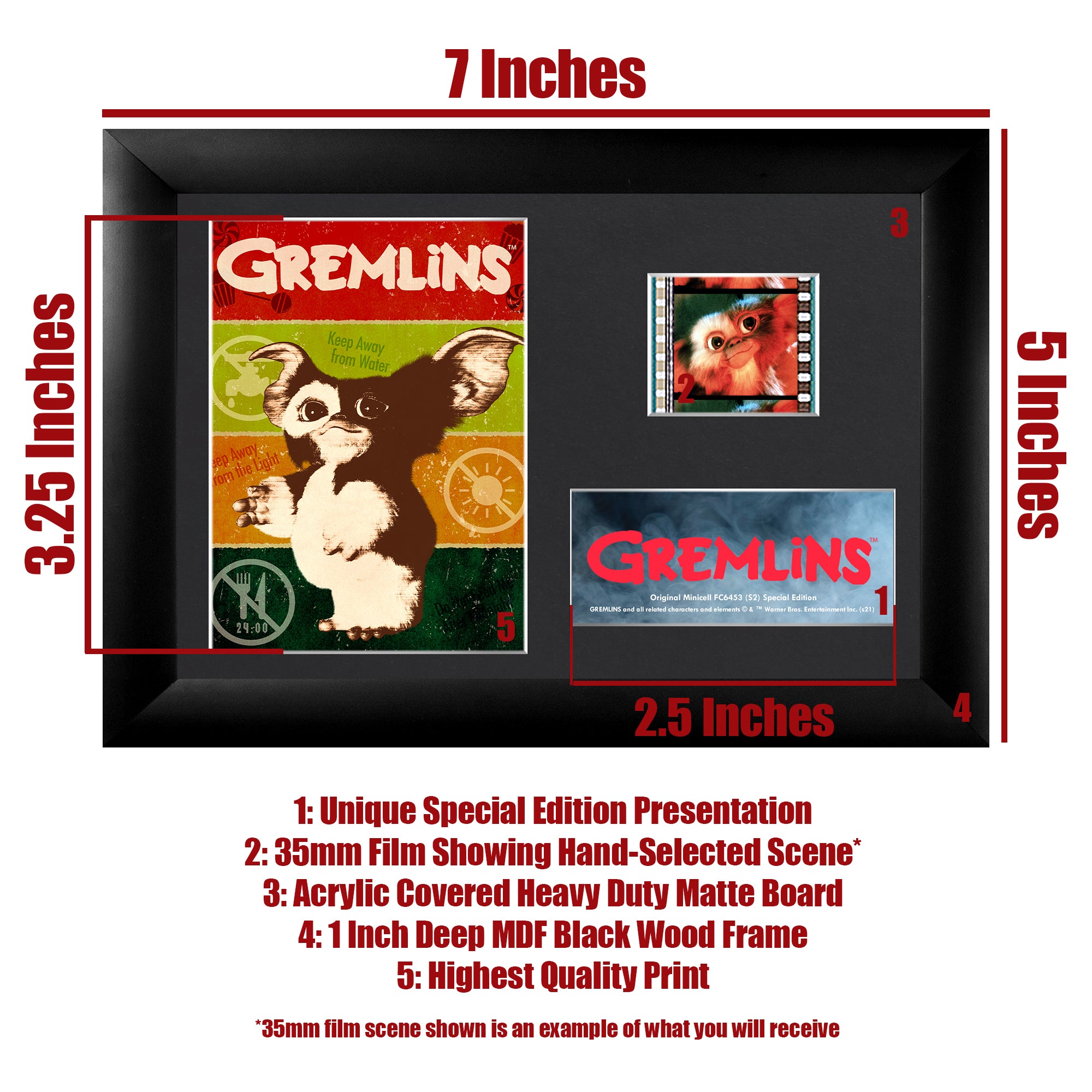 Gremlins (Gizmo) Minicell FilmCells Framed Desktop Presentation USFC6453