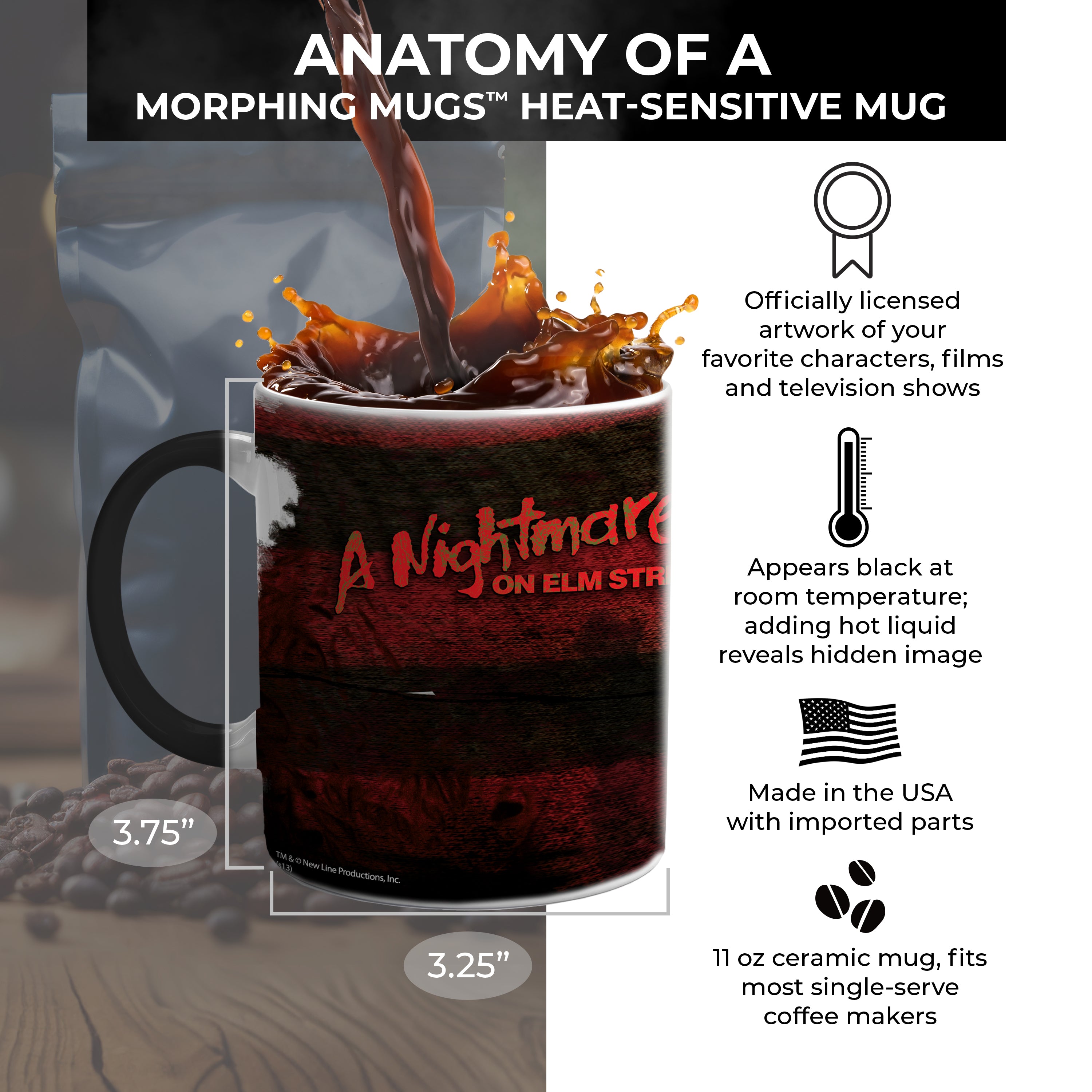 A Nightmare on Elm Street (Glove and Shirt)  Morphing Mugs® Heat-Sensitive Mug MMUG018