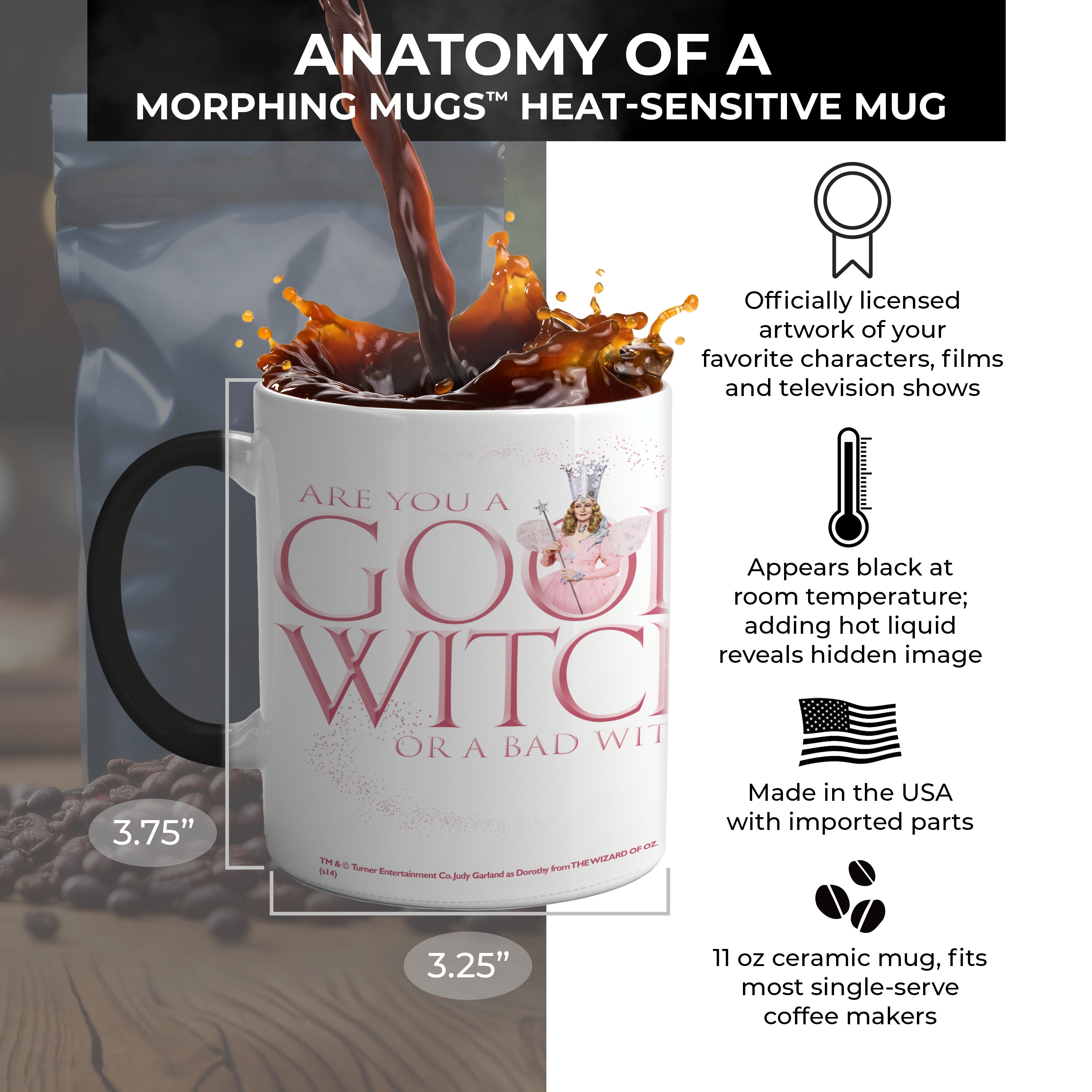 The Wizard of Oz (Good Witch Bad Witch) Morphing Mugs® Heat-Sensitive Mug MMUG062