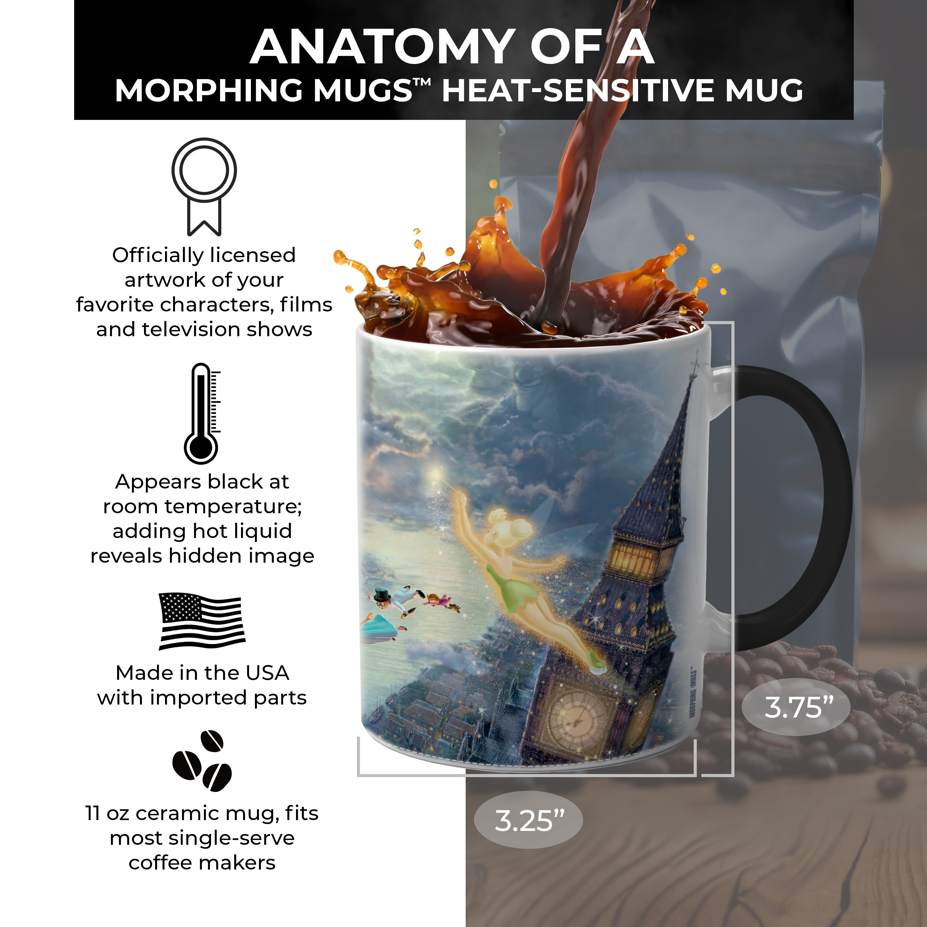 Disney (Tinker Bell and Peter Pan Fly to Neverland) Morphing Mugs® Heat-Sensitive Mug MMUG082