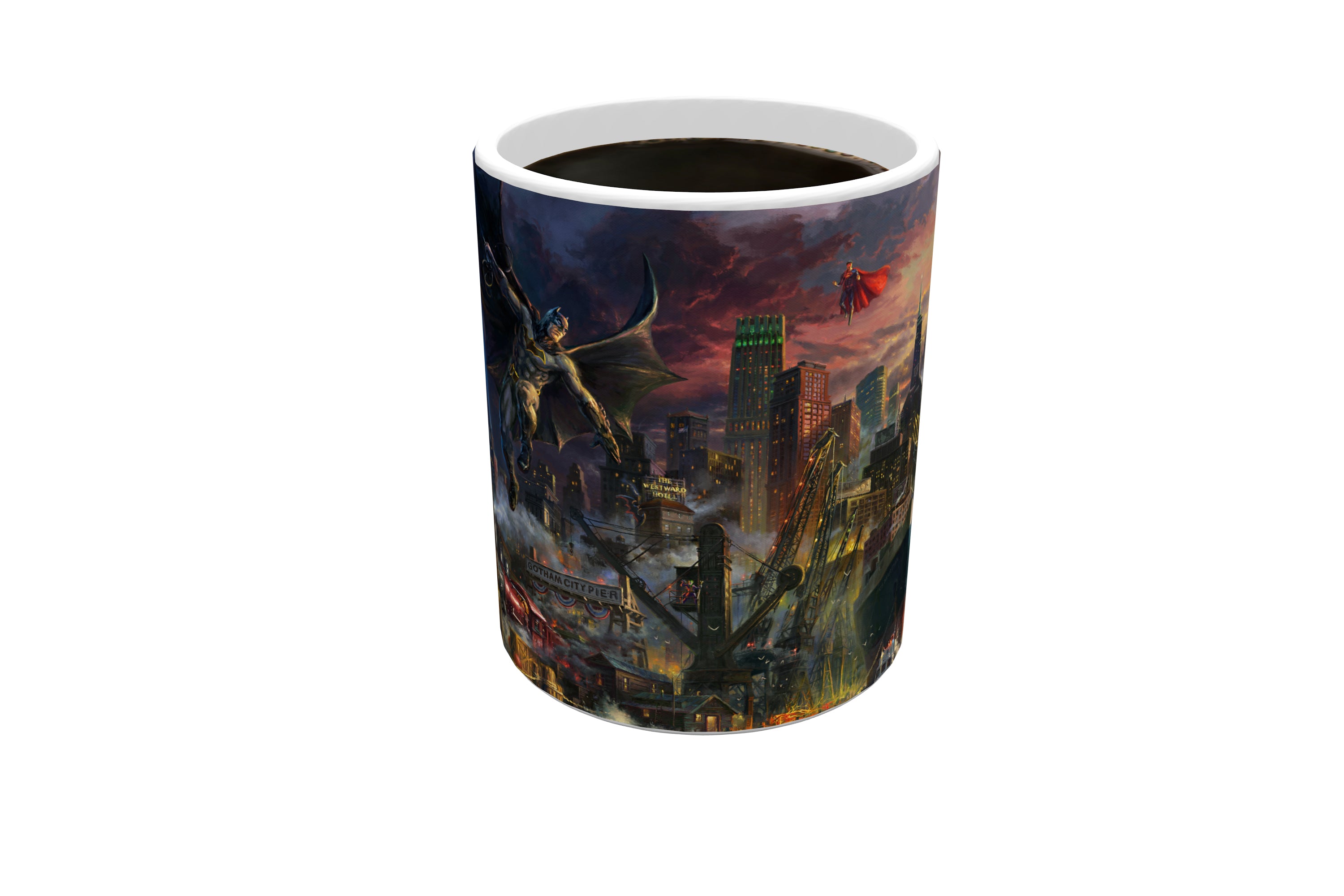 DC Comics (Justice League Showdown at Gotham City Pier) Morphing Mugs®  Heat-Sensitive Mug MMUG1087
