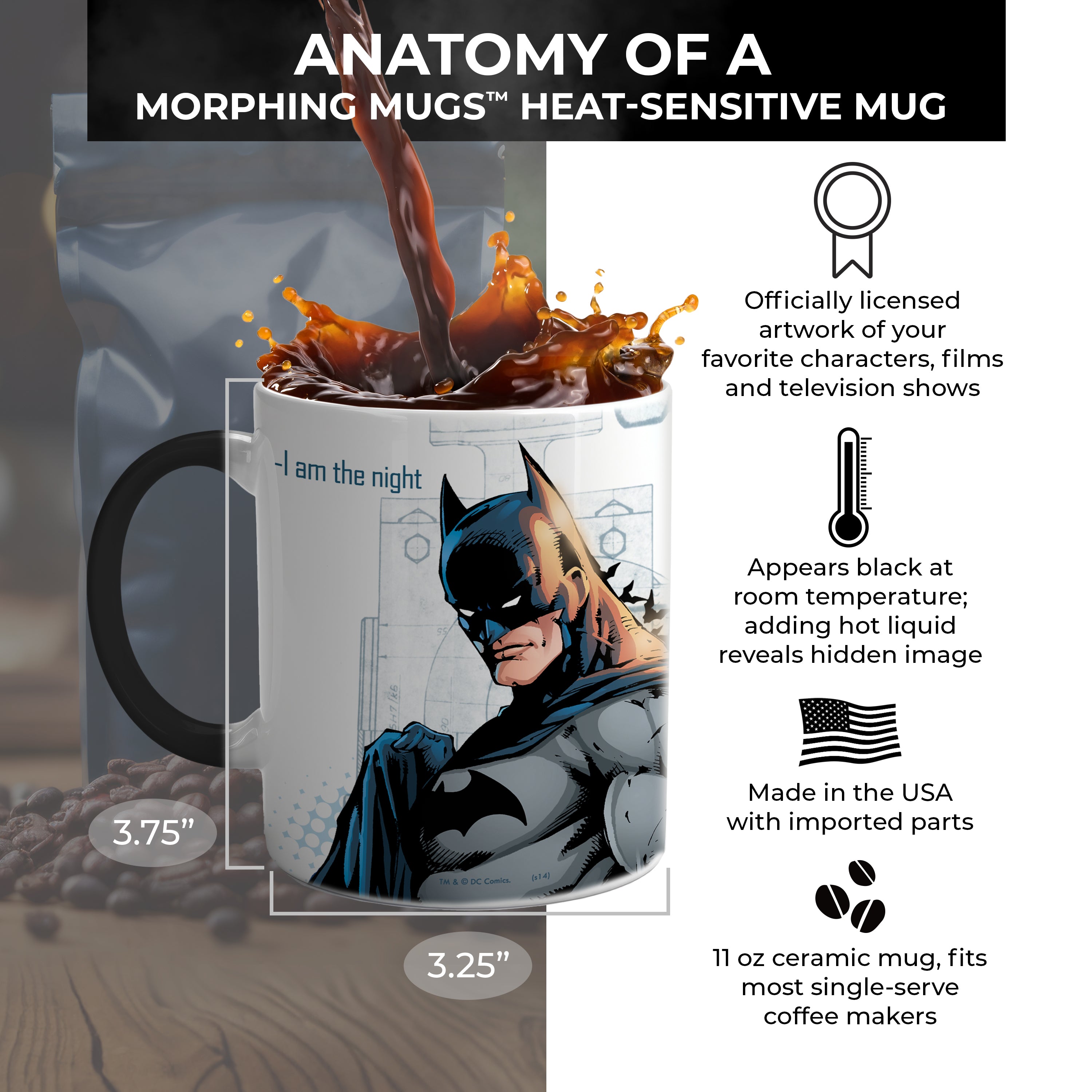 DC Comics (Justice League - Batman) Morphing Mugs® Heat-Sensitive Mug MMUG111