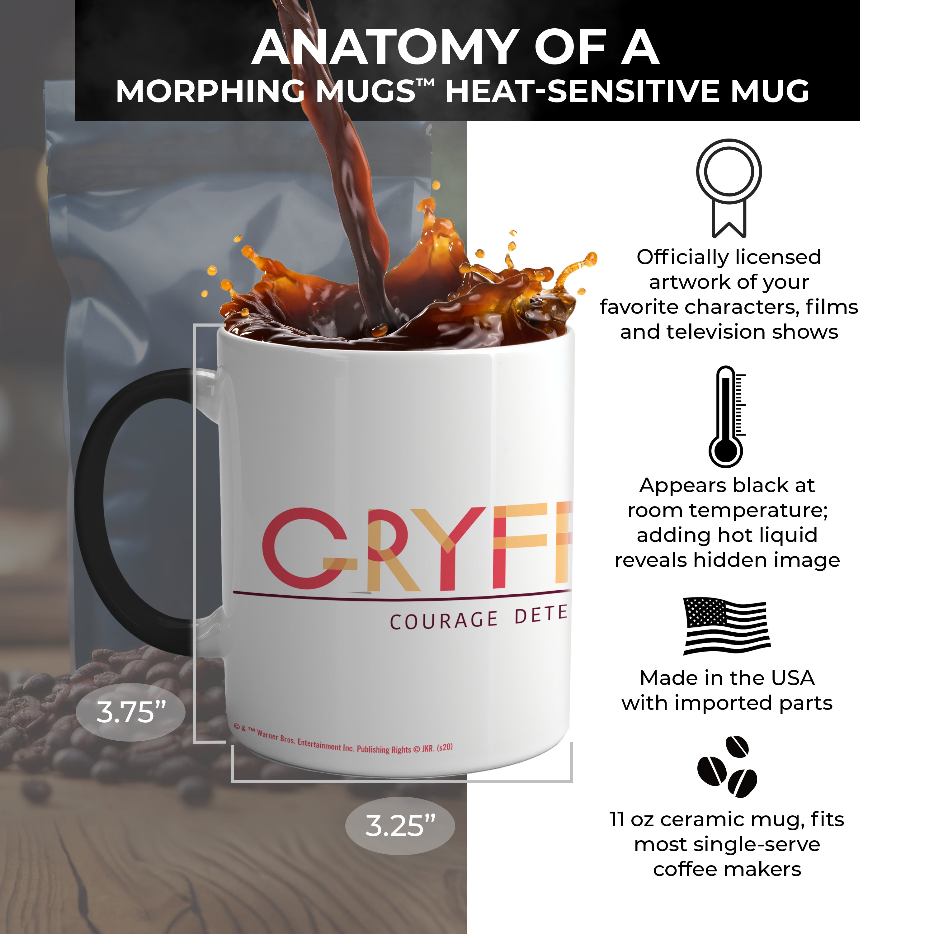 Harry Potter (Discover Gryffindor) Morphing Mugs®  Heat-Sensitive Mug MMUG1135