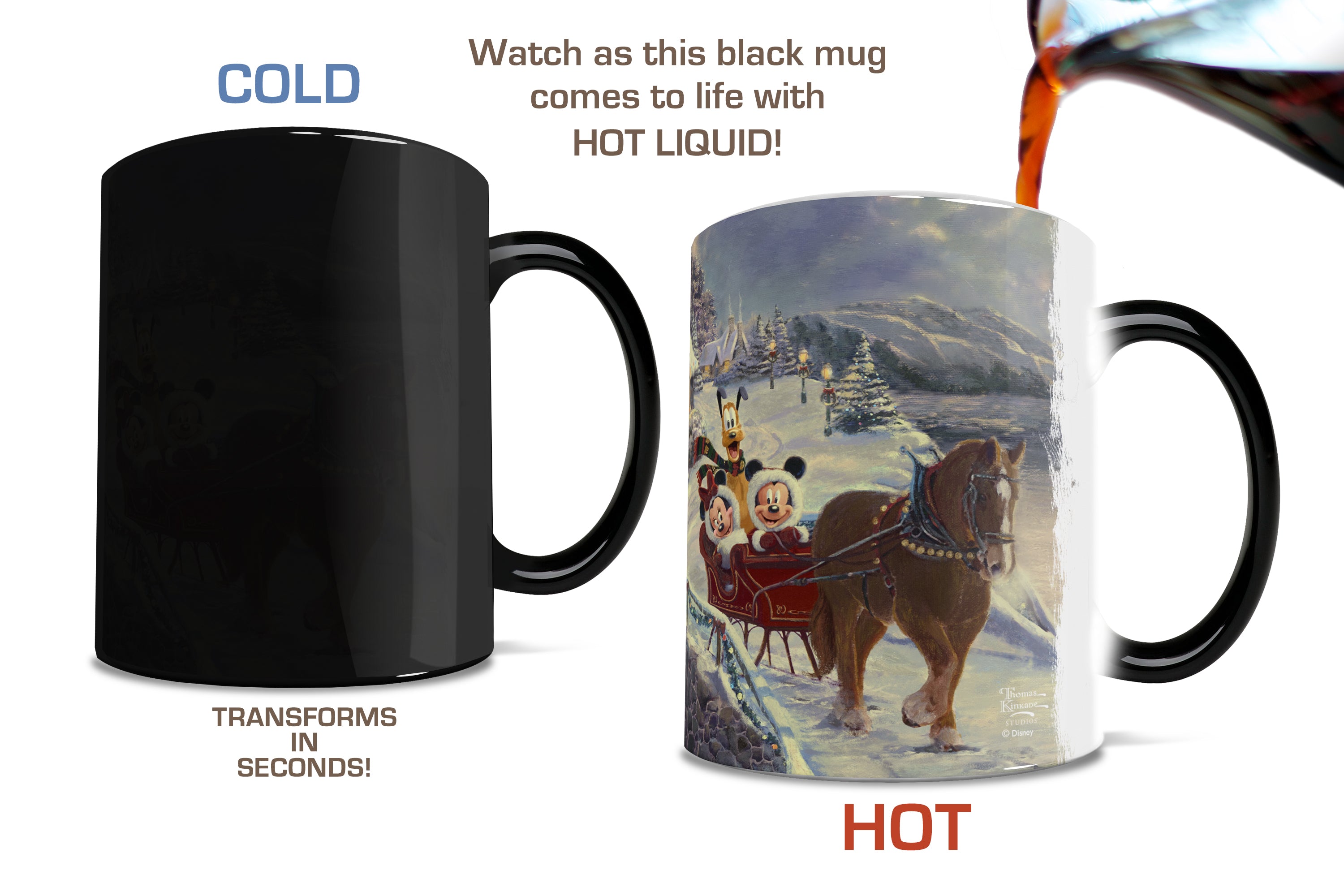 Disney (Mickey and Minnie Mouse - Evening Sleigh Ride) Morphing Mugs®  Heat-Sensitive Mug MMUG1225