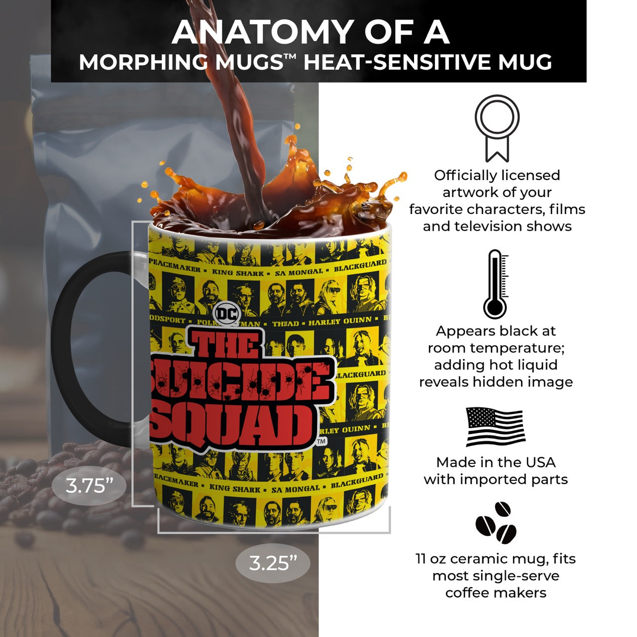 The Suicide Squad (Logo) Morphing Mugs®  Heat-Sensitive Mug MMUG1264