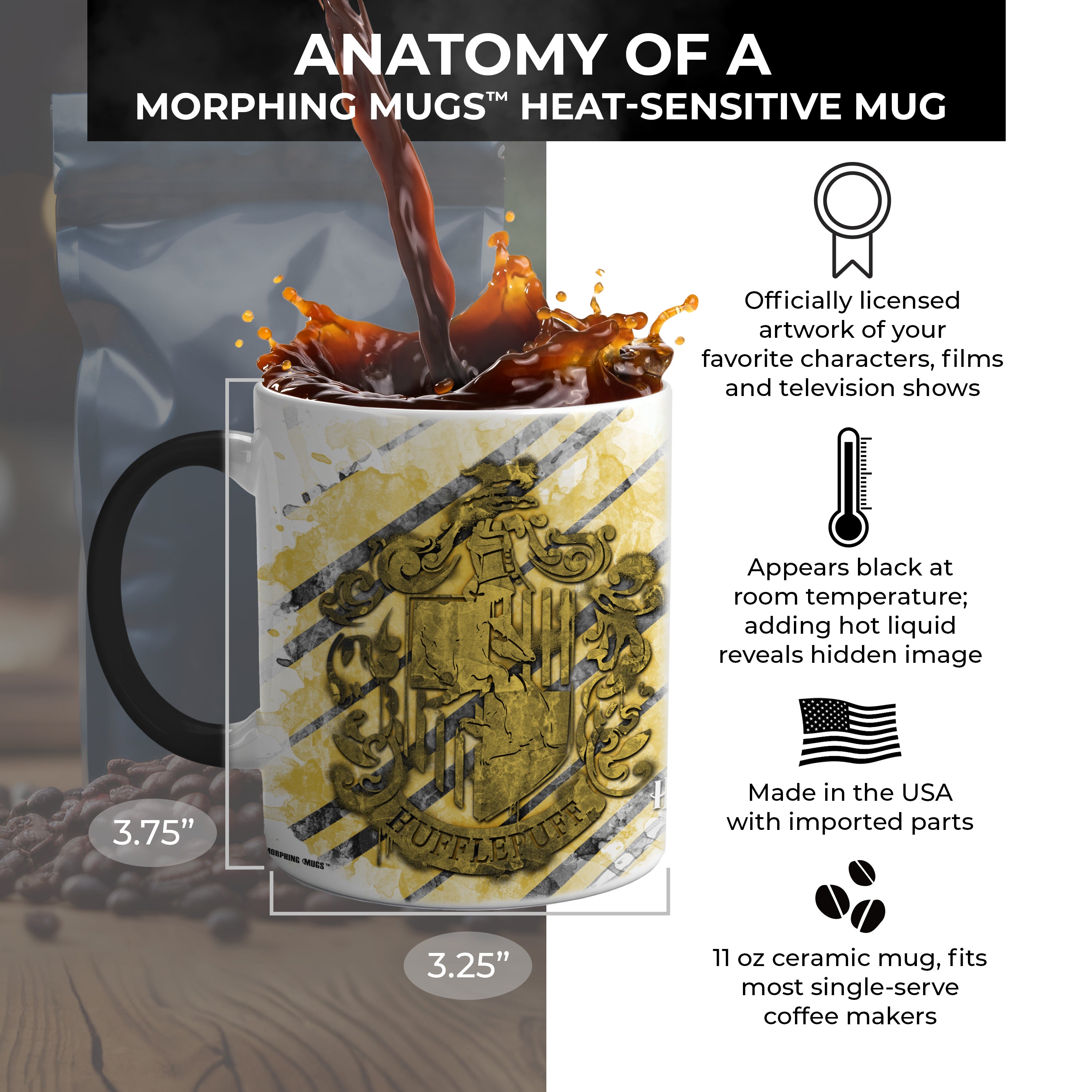 Harry Potter (Hufflepuff) Morphing Mugs® Heat Sensitive Mug MMUG134