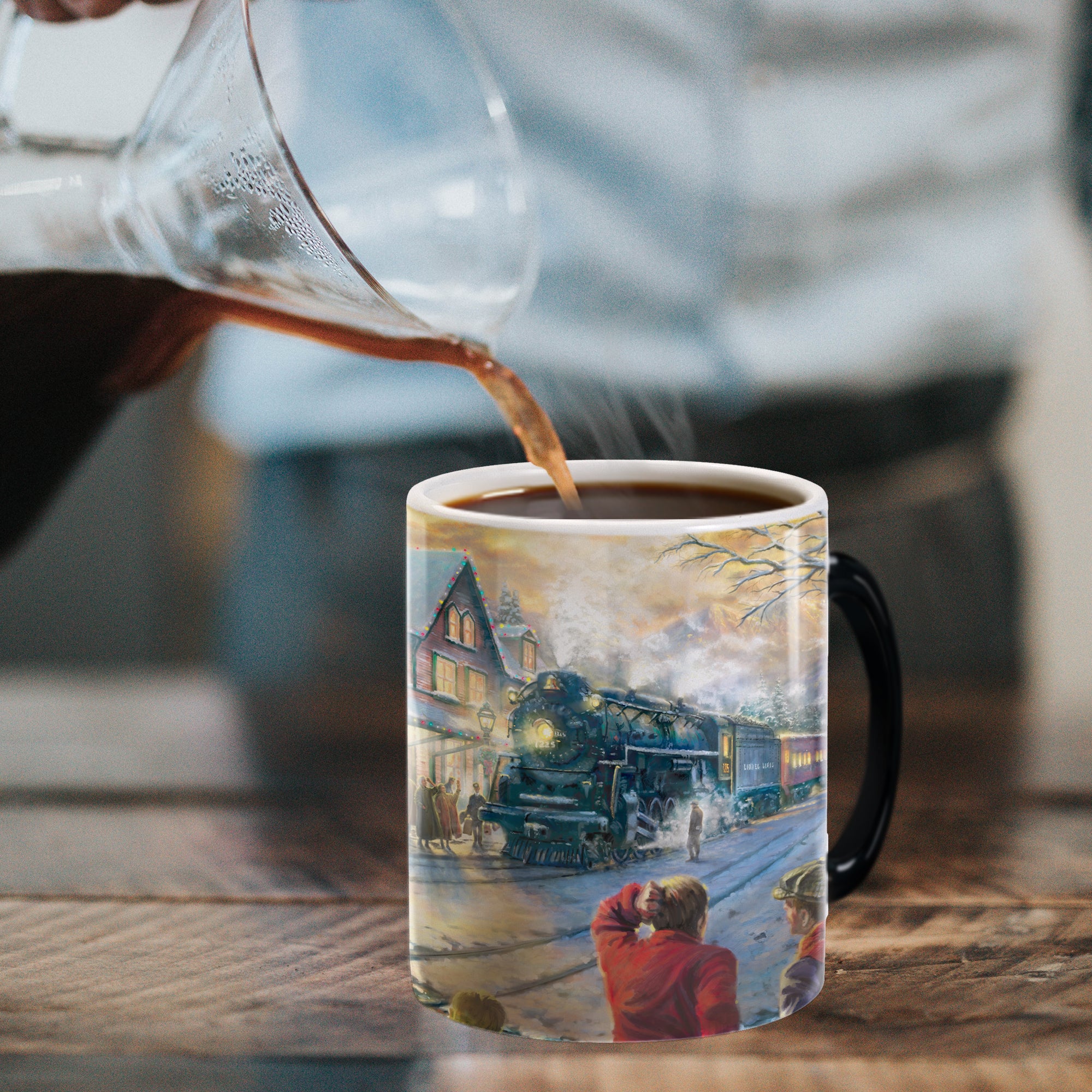 Lionel Train (All Aboard for Christmas - Thomas Kinkade Studios) Morphing Mugs®  Heat-Sensitive Mug MMUG1356