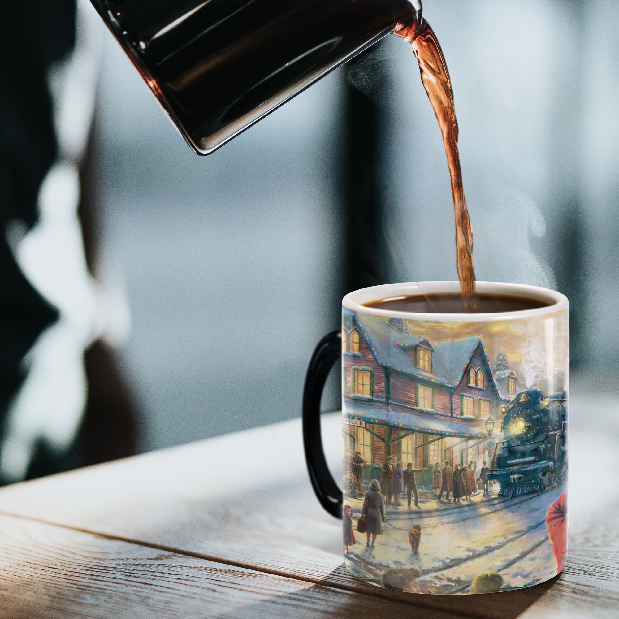 Lionel Train (All Aboard for Christmas - Thomas Kinkade Studios) Morphing Mugs®  Heat-Sensitive Mug MMUG1356